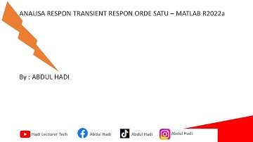 Analisa Respon Transient Orde Satu - Matlab R2022a