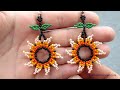 BONCUKTAN AYÇİÇEĞİ KÜPE YAPIMI / SUNFLOWER EARRINGS MAKING