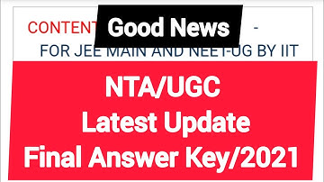 Nta/Ugc Final Answer Key 2021 /  Final Answer Key 2021