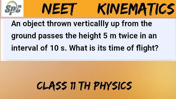 An object thrown vertically up from the ground passes the height  5m twice in an interval of 10 sec.