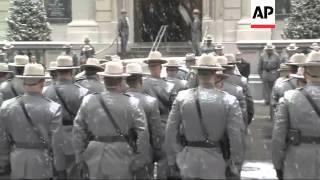 Family members arrive at St. Ignatius Loyola Church in New York City for the funeral of the former t