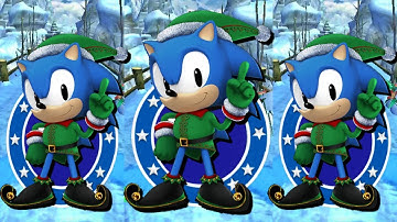 Sonic Dash Elf Classic Sonic Unlocked and Full Upgrade Update - All 30 Characters Unlocked