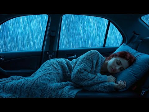 Heavy Rain on Car Roof in Dark Ancient Woods for Deep Sleep