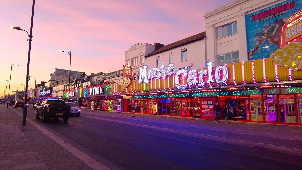 [4K] Southend Ride | Seafront at Sunset