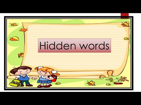 Standard: I, Subject: English, Topic: Hidden Words.