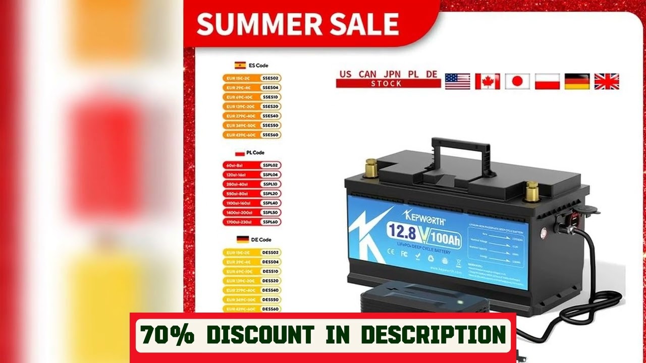 A must-have product! KEPWORTH EU Stocks 12V 100Ah 300Ah LiFePO4 Lithium Iron Phosphate Battery per