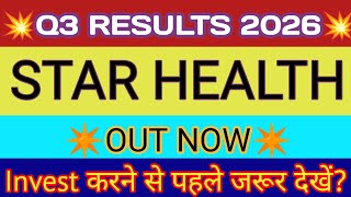 Star Health Q3 Results 2026 🔴 Star Health Result 🔴 Star Health Share Latest News 🔴 Star Health Share