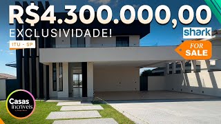 LINDA CASA À VENDA EM ITU DE R$ 4.300.000,00 | 4 SUÍTES | IMÓVEL EXCLUSIVO!