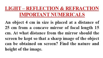 Een voorwerp met een omvang van 4 cm wordt op een afstand van 25 cm van een holle spiegel met een...