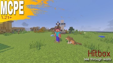 Best Hitbox mod for Minecraft pocket edition | 1.21+ | See players through walls !