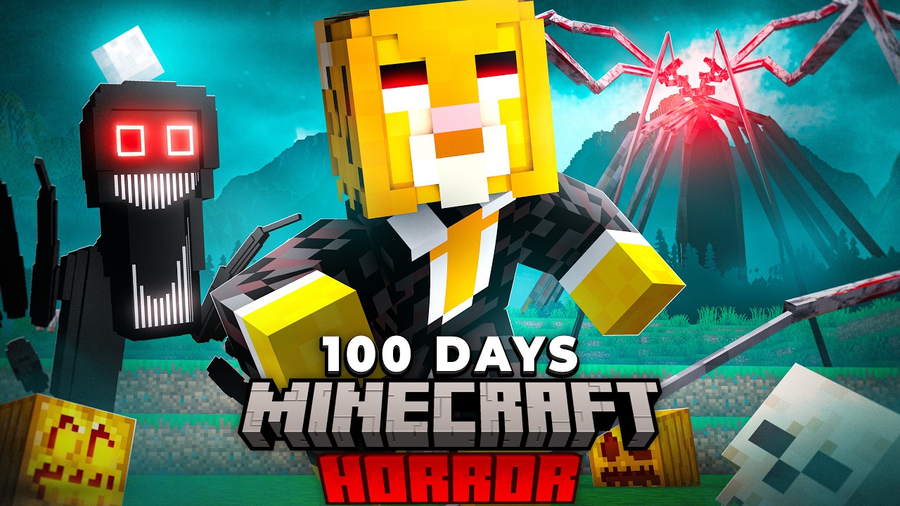 I Spent 100 Days in Minecraft's SCARIEST RPG: Cave Horror Project