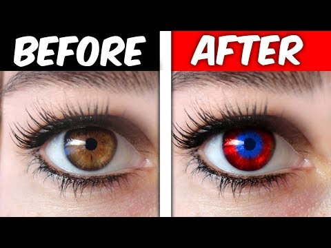CHANGE YOUR EYE COLOR TRICK! (IT WORKS OMG)