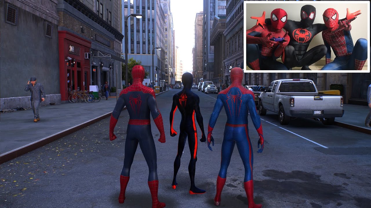 SPIDERMAN ACROSS INTO ANIMATED UNIVERSE PLAYING SPIDERMAN 2 (FUNNY FREE ROAM GAMEPLAY)