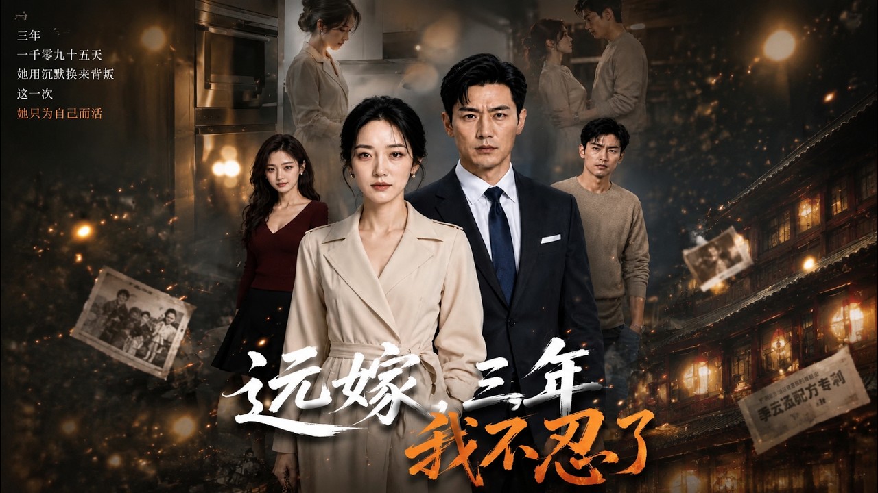 【完整版】AI短剧《远嫁三年,我不忍了》她远嫁三年,却遭冷漠丈夫和恶意婆婆压迫,怀孕期间更被逼早产和夺子。在绝望边缘,她意外重逢已是顶尖律师的青梅竹马,重启人生!#短剧 #完结 #蔓蔓書屋 #大结局 poster