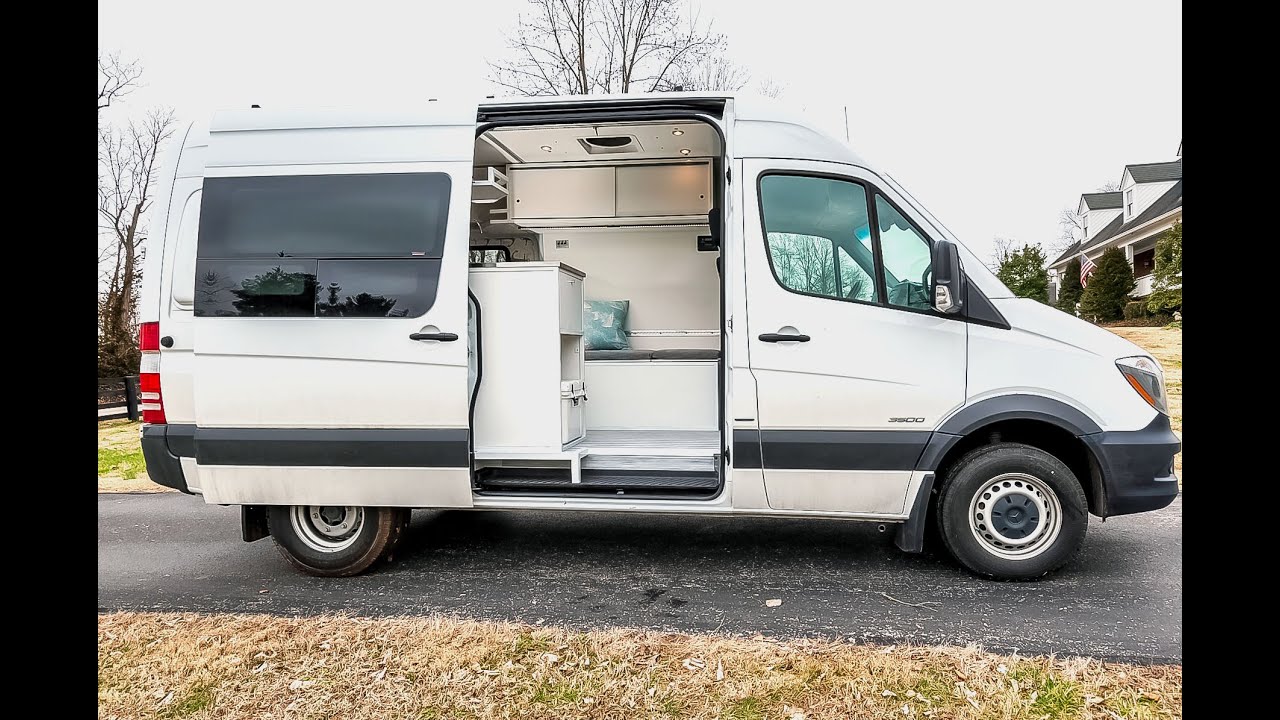 Full Time Travel Nurse Vanlife Sprinter Van Conversion 360 video tour