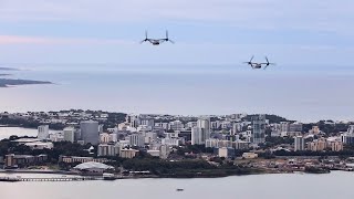 USMC Ospreys Fly Over Darwin