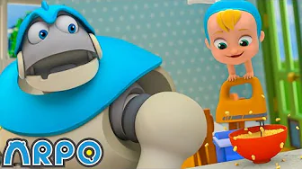 Cooking with a baby is as easy as pie 🤖 Cartoons For Kids | Arpo Full Episodes | After School Club
