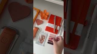 Bookish bundle 🧡 Orange pack of stationery ⭐️ packing order asmr 🔥