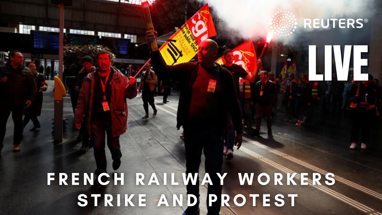 LIVE: French railway workers hold a day of strike and protests
