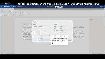 MyGuide: How to create a hanging indent in Word Online