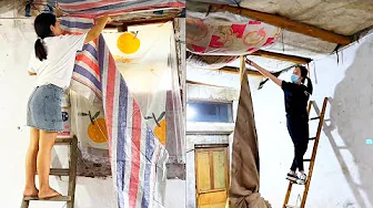 First time working in the city~ The girl rented a cheap house and did the cleaning and decoration