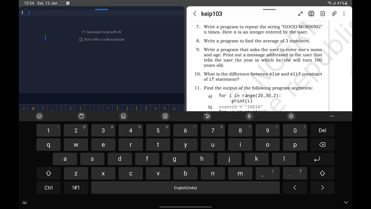 Question 7 Chapter 3, Brief Overview of Python, Class 11, NCERT ...