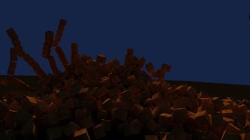 Blender animation - Falling cubes