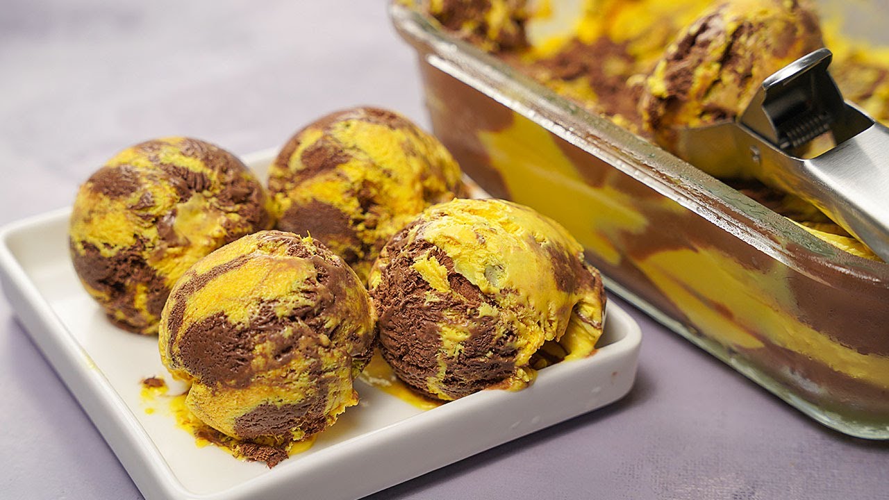 Mango Chocolate Marble Ice Cream Homemade Ice Cream Recipe Yummy