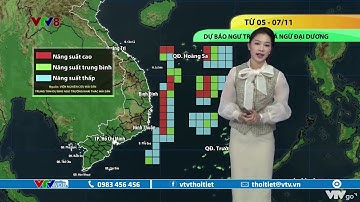 Bản tin thời tiết biển ngày 05/11/2022: Ngư trường khai thác cá ngừ đại dương từ 5 - 7/11 | VTVWDB