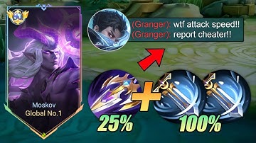 TOP 1 GLOBAL MOSKOV WTF ATTACK SPEED BUILD!! 200% SPEED HACK!?😱 (MUST TRY) - MLBB