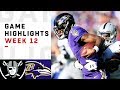 Raiders vs. Ravens Week 12 Highlights | NFL 2018