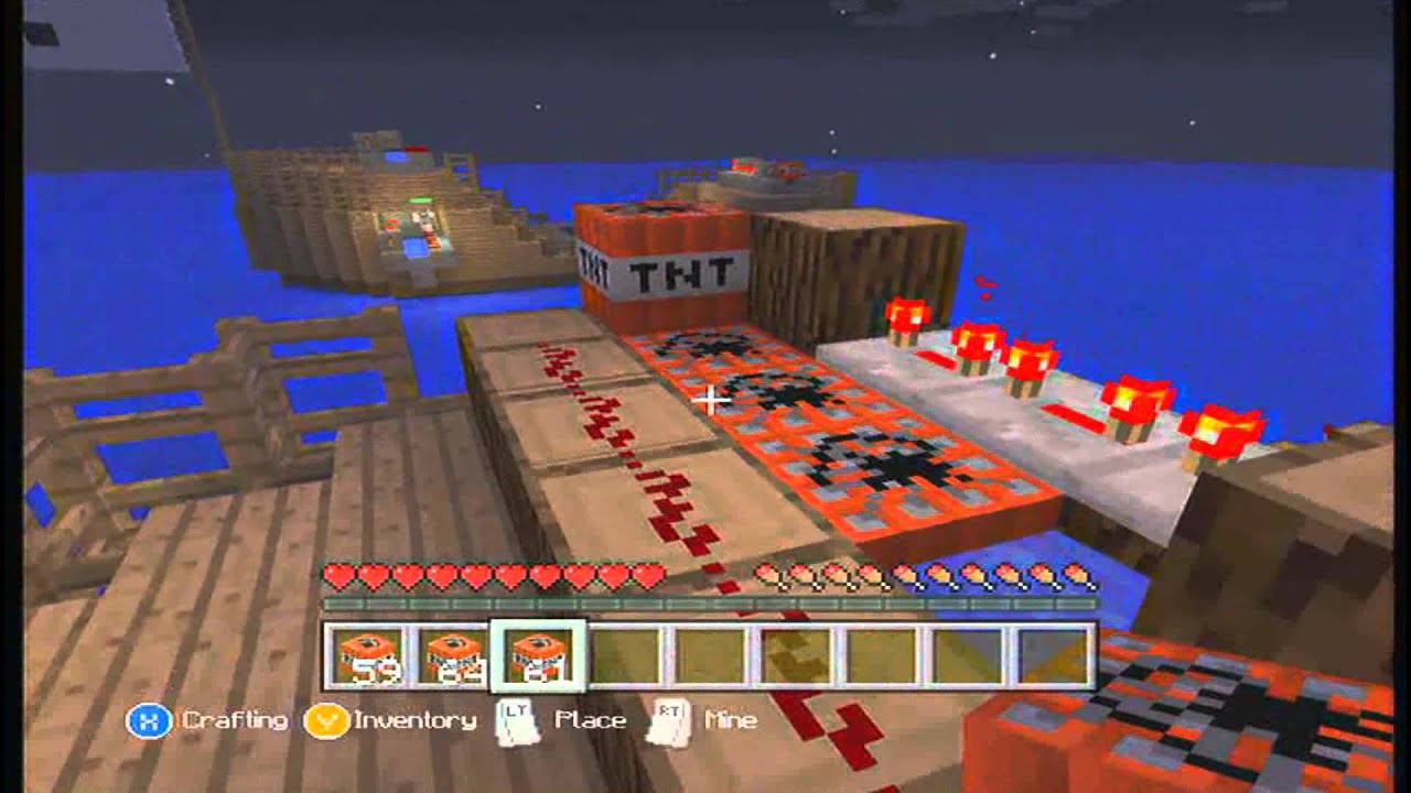 MineCraft TNT cannon Ship Battle - YouTube