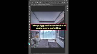 ceiling neon light effect in photoshop | #shorts