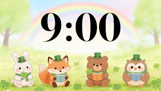 9 Minute Saint Patrick's Day Timer | Happy Irish Music with Cute Animals & March Spring Background