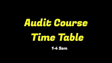 Audit Course Exam Timetable #calicutuniversity #auditcourse #examtimetable