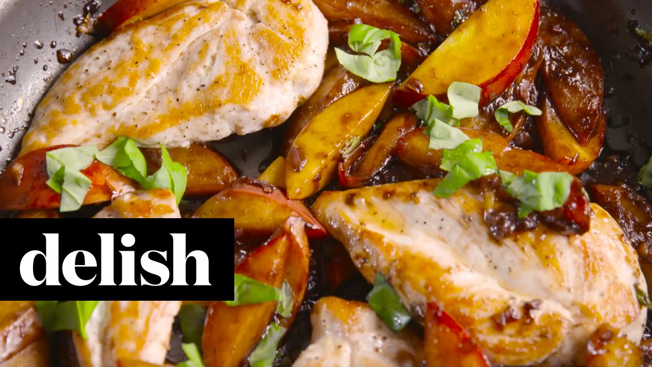 How To Make Peach Balsamic Chicken Delish YouTube
