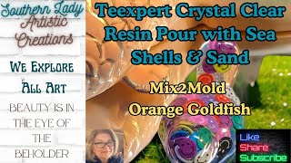 Epoxy Resin Pour Making a Seashell Mantle Clock 🎨 Mix2Mold Casting Resin GoldFish