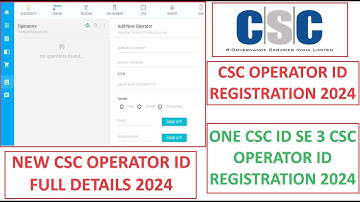 CSC OPERATOR ID REGISTRATION 2024 | CSC ORERATOR ID 2024 #csc #cscvle #cscupdate #cscin #cscservice