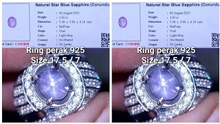 Natural purplish blue safir star ceylon safir srilanka