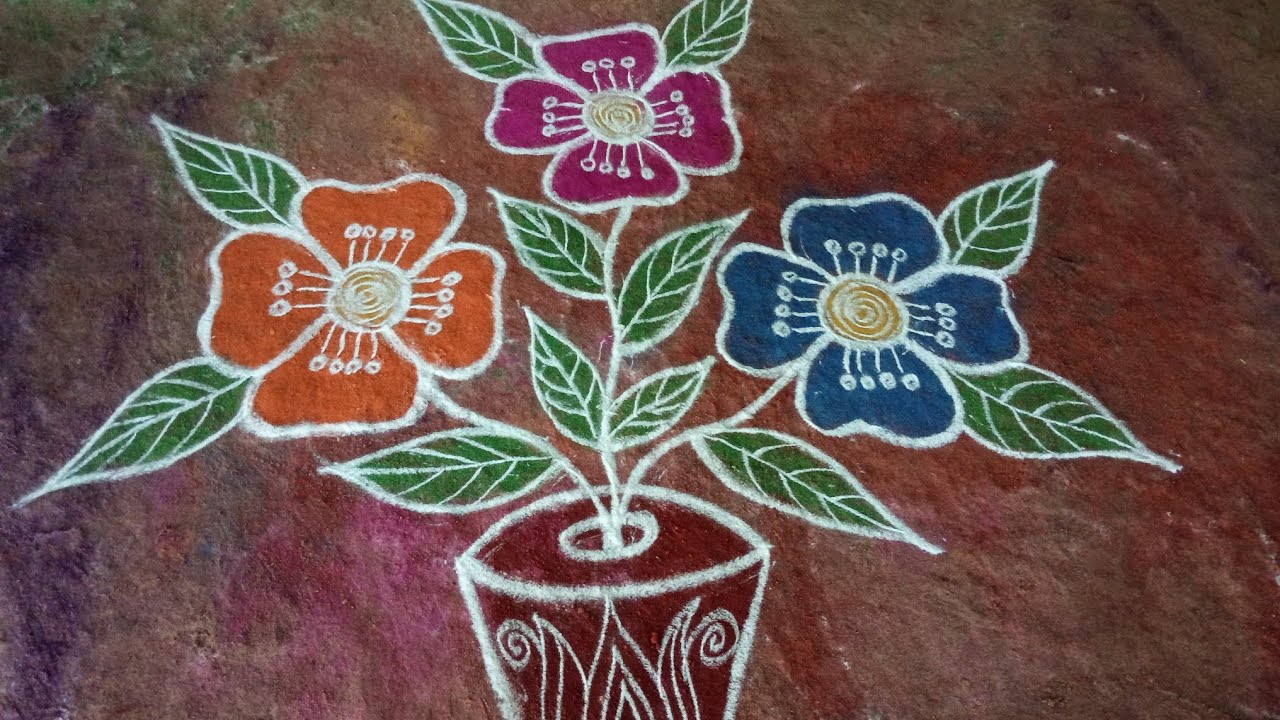 தை பூசம் பூந்தொட்டி கோலம் 🌺 7×1 புள்ளி 🌺