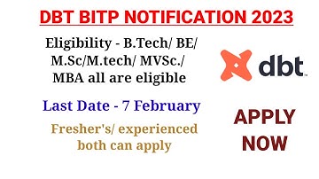 DBT BITP vacancy 2023