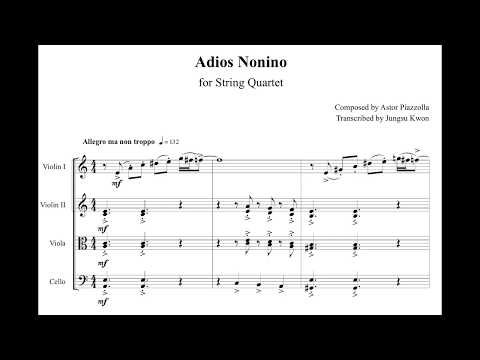 Adios Nonino for String Quartet - Astor Piazzolla
