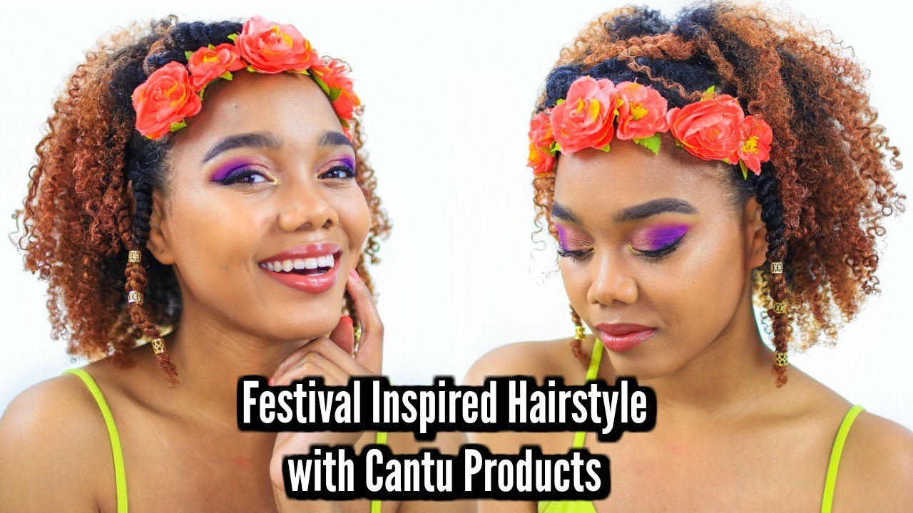 Festival Inspired Natural Hairstyle! | Cantu