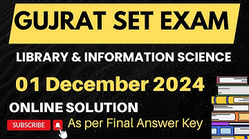 Gujarat SET EXAM 1st December 2024 | Paper Solution| Library Science  #librarysciencewithkanchan