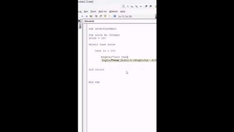 Select Case in vba | short video of select case | #short video | vba select case | vba tutorial