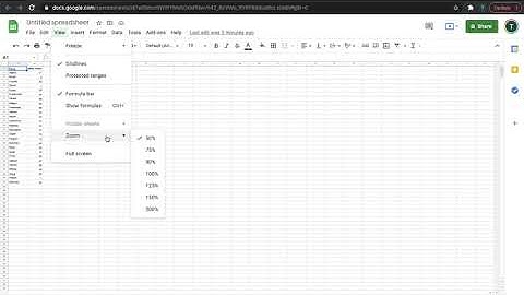 How to zoom in/out in Google Sheets