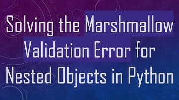 Solving the Marshmallow Validation Error for Nested Objects in Python