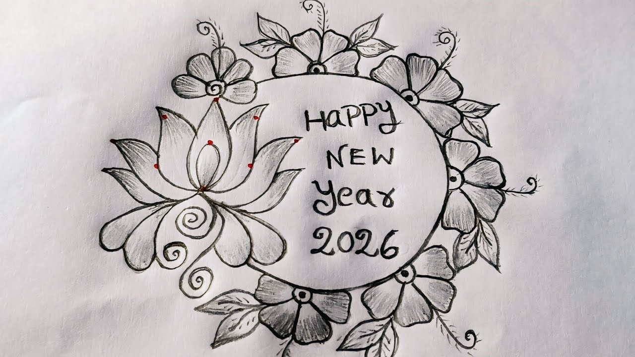 Beautiful rangoli design 🌺🌺 latest new year muggu 2026🎇🎇🌺, flowers new year muggu🌺🌺🌺