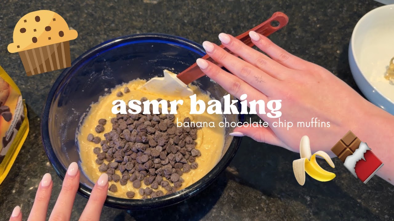 ASMR Bake With Me ☆ Banana Chocolate Chip Muffins
