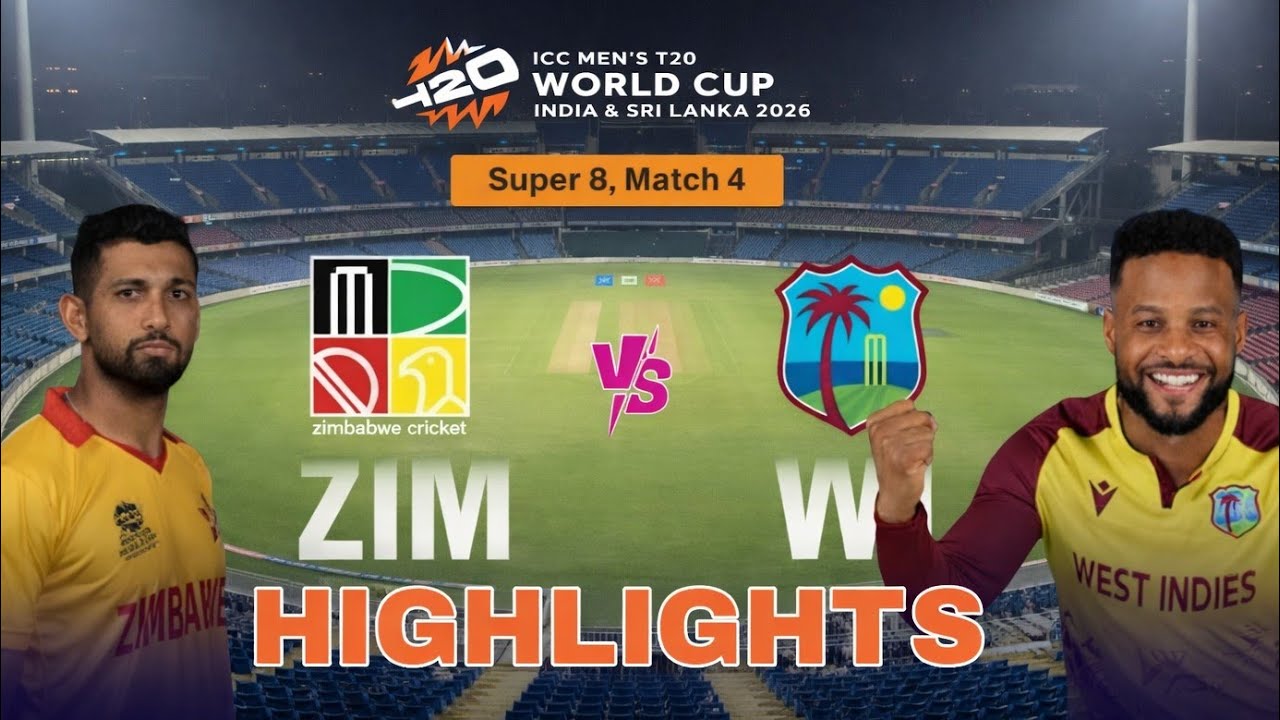 Zimbabwe vs West Indies Super 8 Highlights | ICC T20 World Cup 2026 | ZIM vs WI Highlights